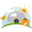 Mini-camping in de bocht