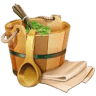 Bath with wood 